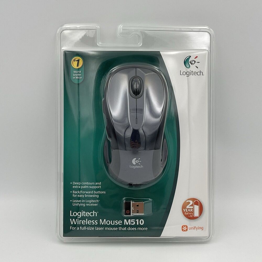 Logitech M510 Wireless Laser Mouse - Black - Brand New Sealed - 2010